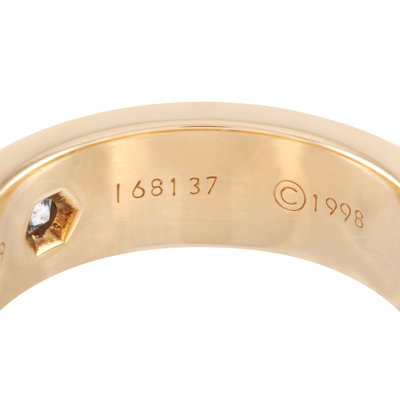Shop Cartier Love 18k Yellow Gold 3 Diamond Band Ring In Beige