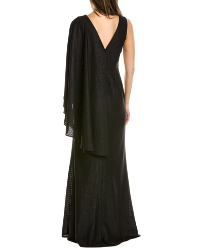 Shop Aidan Mattox One-shoulder Gown In Black