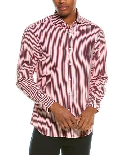 Shop Brunello Cucinelli Slim Fit Woven Shirt In Pink