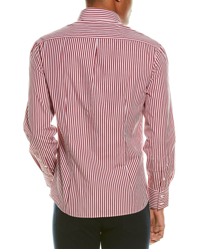 Shop Brunello Cucinelli Slim Fit Woven Shirt In Pink
