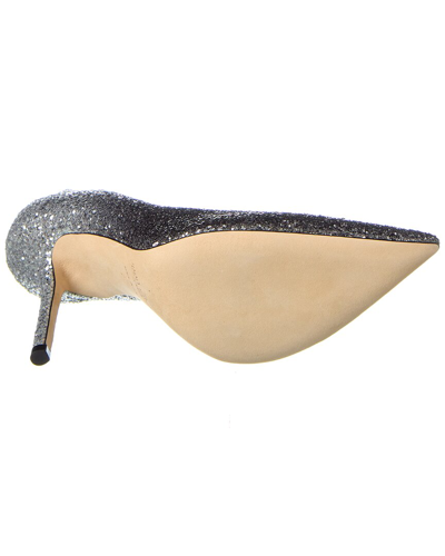 Shop Jimmy Choo Love 100 Glitter Pump In Silver