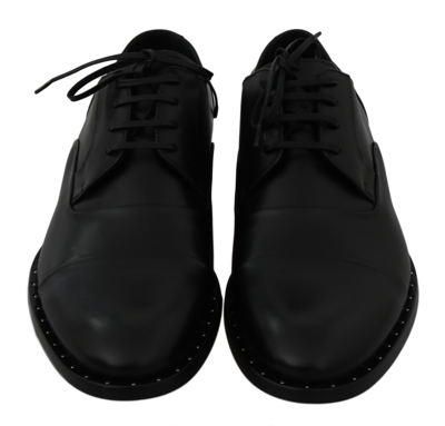Shop Dolce & Gabbana Leather Derby Formal Men's Shoes In Black