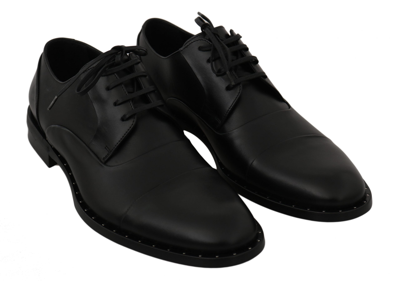 Shop Dolce & Gabbana Leather Derby Formal Men's Shoes In Black