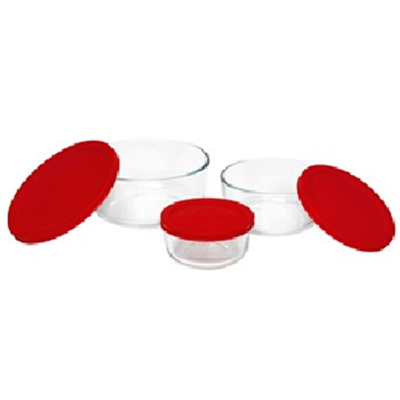 Shop Pyrex 1075458 6pc Storage Set With Red Covers