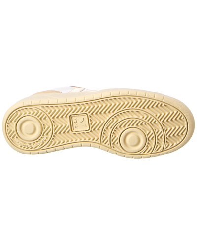 Veja V-10 Chromefree Leather Extra White Petale Sahara Trainers In Beige