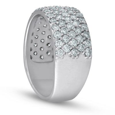 Pompeii3 2 3/4 Ct Pave Diamond Wide Wedding Ring Womens Anniversary Ring 14k White Gold In Silver