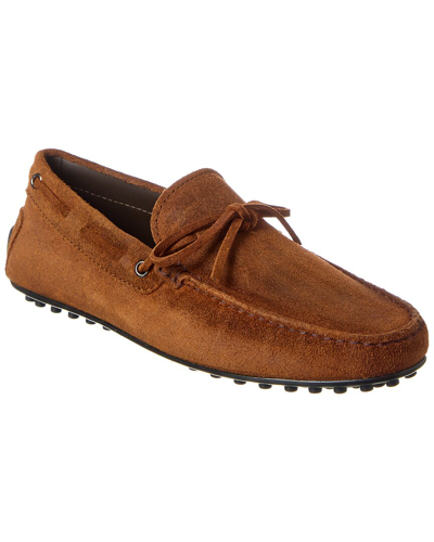 Tod's Tods City Gommino Suede In Brown | ModeSens