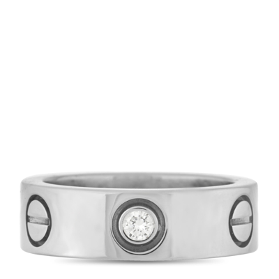 Shop Cartier Love 18k White Gold 3-diamond Ring