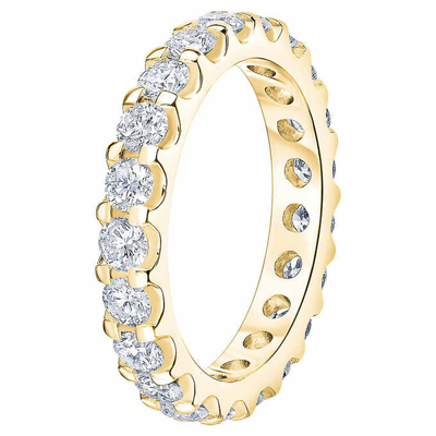 Pompeii3 2 Ct Moissanite Eternity Ring Womens Wedding Band 14k Yellow Gold In White