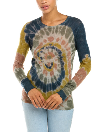 Shop Autumn Cashmere Sheer Distressed Tie-dye Cashmere Sweater In Multi