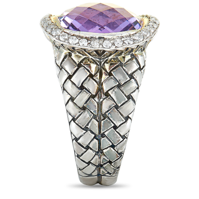 Shop Scott Kay Sterling Silver Diamond And Amethyst Dome Ring