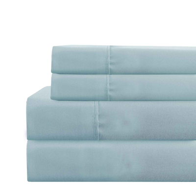 Shop Modern Threads Deep-pocket Ultra-soft Solid 4-piece Sheet Set In Blue