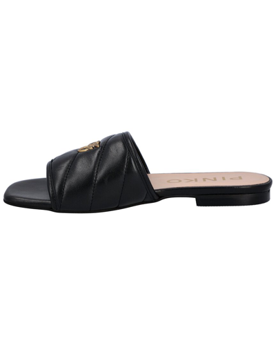 Shop Pinko Leather Sandal In Black