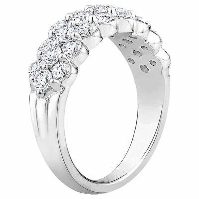 Pompeii3 2 Ct Lab Grown Diamond Wedding Wide Anniversary Ring 10k White Gold In Silver