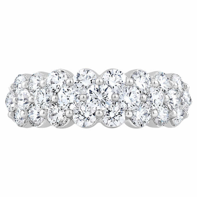 Pompeii3 2 Ct Lab Grown Diamond Wedding Wide Anniversary Ring 10k White Gold In Silver