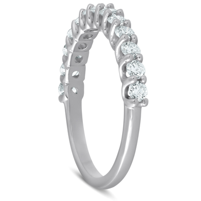 Pompeii3 3/4 Ct Diamond Wedding Ring 14k White Gold Lab Grown Eco Friendly In Silver