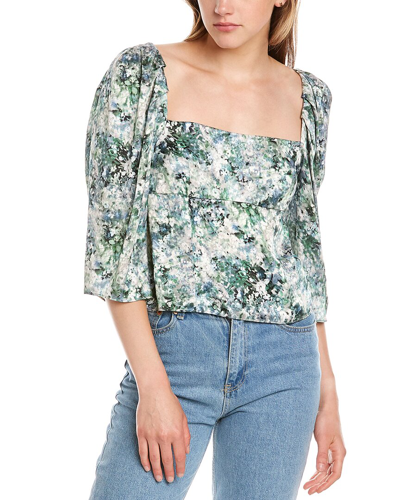 Shop Vince Painted Floral Top In Silver