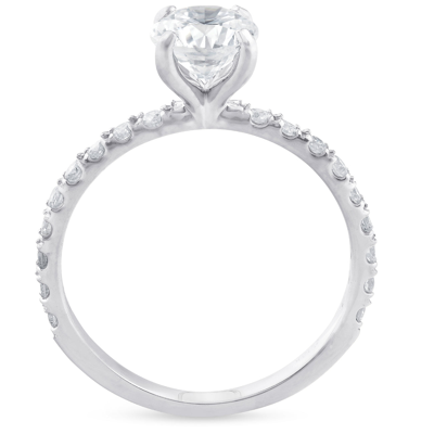 Pompeii3 1ct Diamond Engagement Ring 14k White Gold Claw Prong In Silver