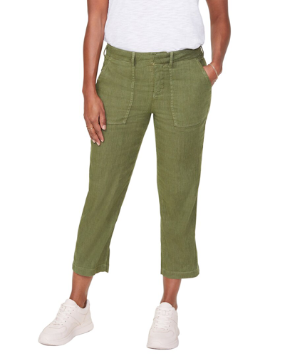 Shop Nydj Utility Linen-blend Capri Pant In Green