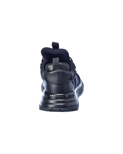 Shop Ferragamo Salvatore  Shiro Neoprene & Leather Sneaker In Black
