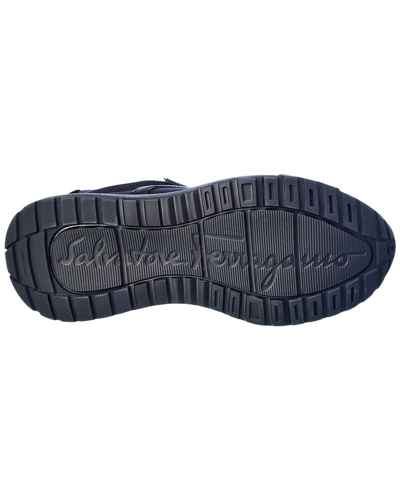 Shop Ferragamo Salvatore  Shiro Neoprene & Leather Sneaker In Black