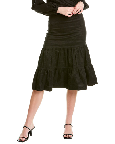 Shop Nicole Miller Metal Midi Skirt In Black