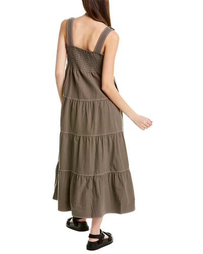 Shop Nicole Miller Ripstop Maxi Dress In Brown