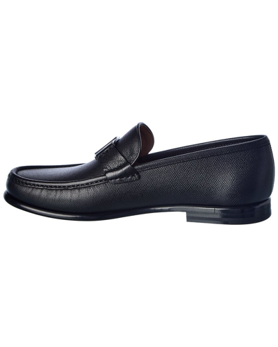 Shop Ferragamo Salvatore  Noel Leather Loafer In Black