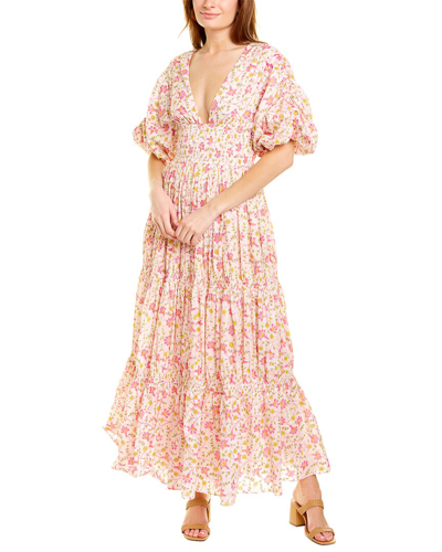 Shop Ash & Eden Short Sleeve Marta Maxi Dress In Pink