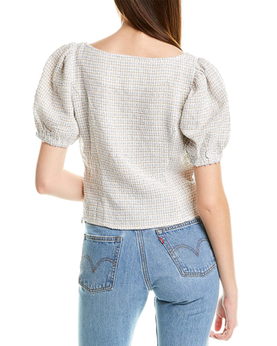 Shop Aiden Tweed Crop Top In Grey