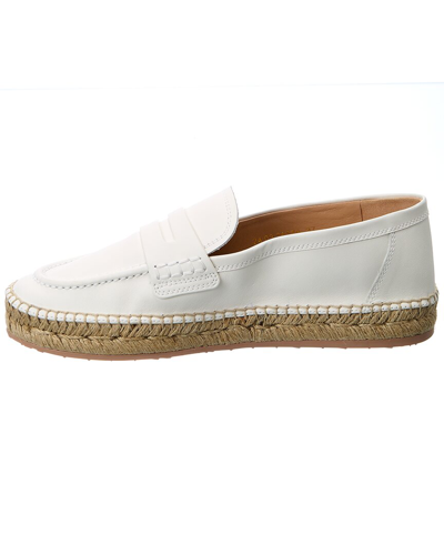 Shop Gianvito Rossi Lido Leather Espadrille In White