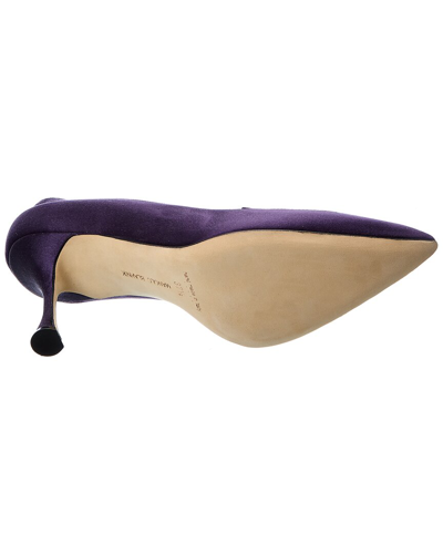 Shop Manolo Blahnik Bambina 90 Satin Pump In Purple