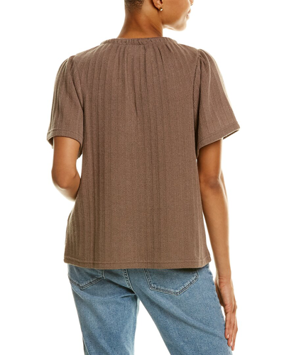 Shop Madewell Pointelle Tie-neck Tunic Top In Brown