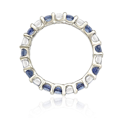 Suzy Levian Sterling Silver 2 Ct. Tw. Sapphire With Diamond Accent In Blue
