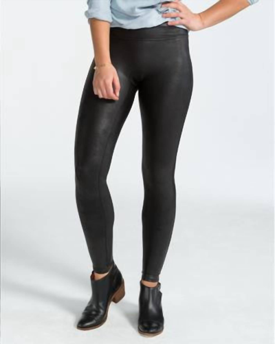 Shop Spanx Faux Leather Leggings In Black