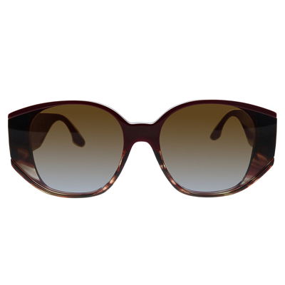 Shop Victoria Beckham Vb 605s 605 52mm Womens Oval Sunglasses In Red