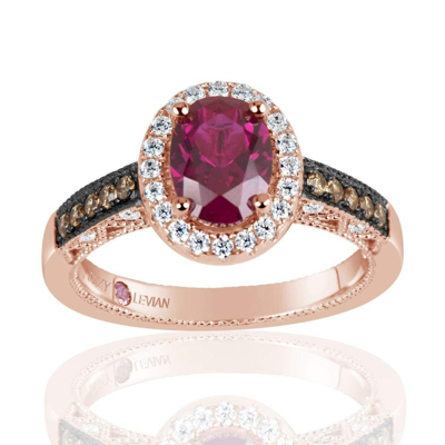 Shop Suzy Levian Rose Sterling Silver Oval Cut Created Ruby Brown Cubic Zirconia Engagement Ring