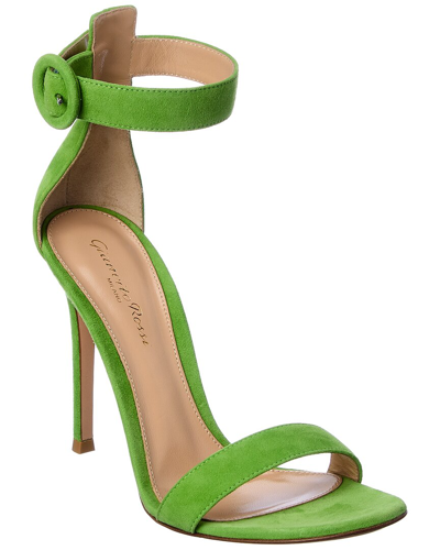 Shop Gianvito Rossi Portofino 105 Suede Sandal In Green