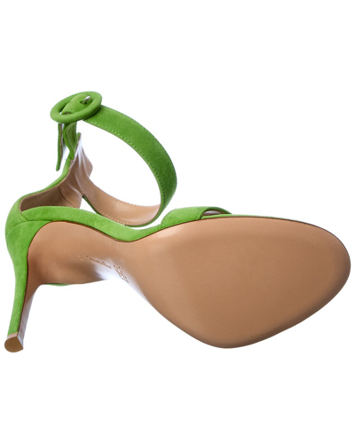 Shop Gianvito Rossi Portofino 105 Suede Sandal In Green