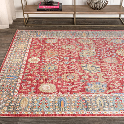 Shop Jonathan Y India Flower And Vine Area Rug In Red