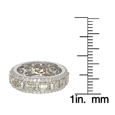 Suzy Levian Sterling Silver Cubic Zirconia White Modern Eternity Band
