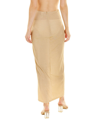 Shop Sonya Ruched Maxi Skirt In Gold