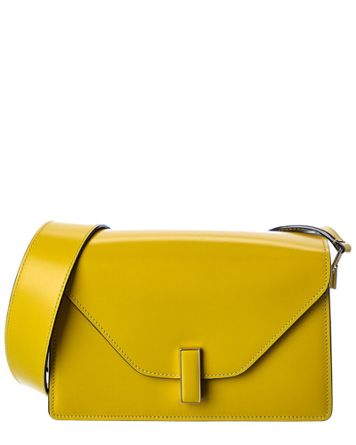 Shop Valextra Iside Leather Shoulder Bag In Yellow