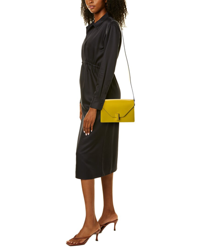 Shop Valextra Iside Leather Shoulder Bag In Yellow