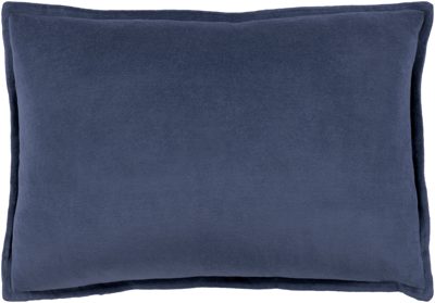 Shop Surya Cotton Velvet Cv-030 22"h X 22"w Pillow Cover In Blue