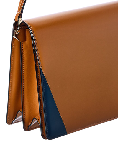 Shop Valextra Swing Leather Shoulder Bag In Multi