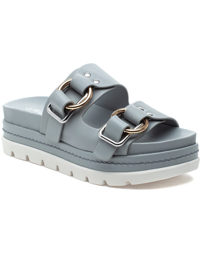 Shop J/slides Baha Leather Sandal In Grey