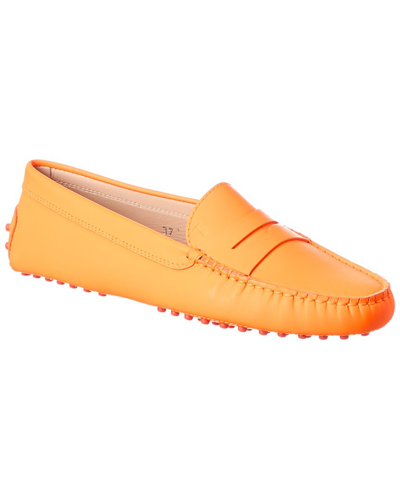 Shop Tod's Gommino Leather Loafer In Orange