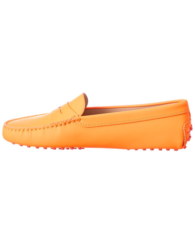 Shop Tod's Gommino Leather Loafer In Orange