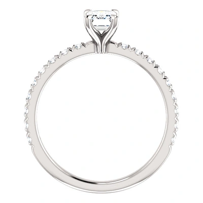 Pompeii3 1 1/2 Ct Emerald Cut Diamond Engagement Ring 14k White Gold In Silver